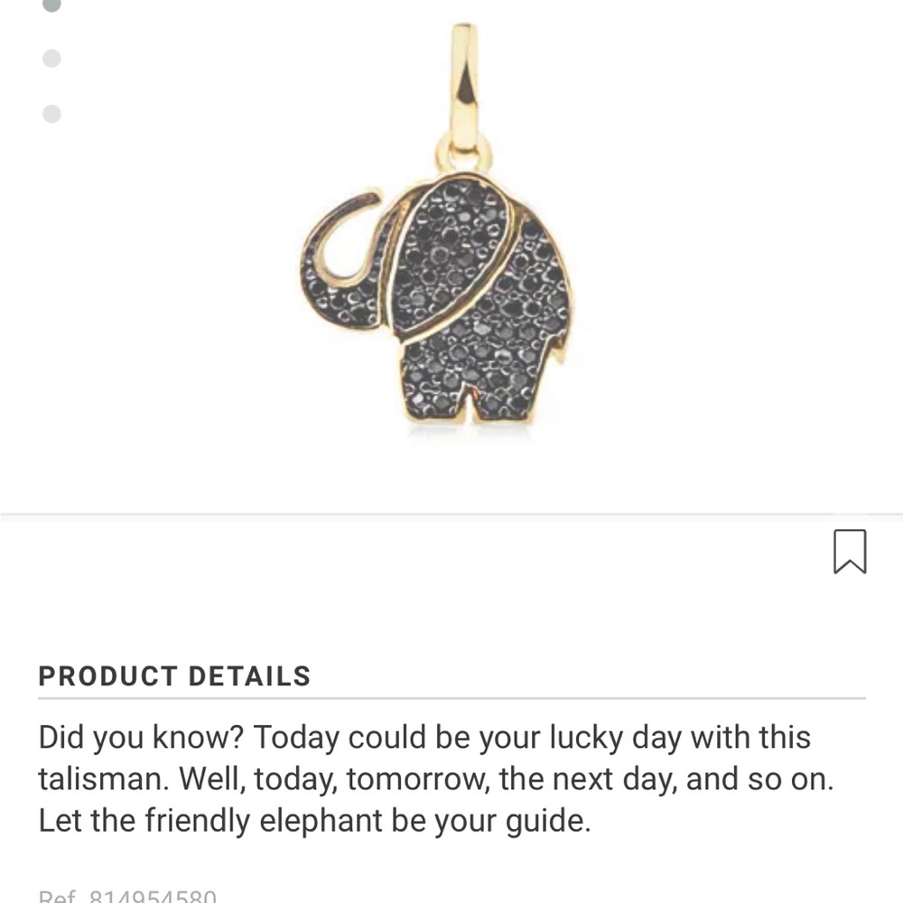 TOUS elephant pendant necklace. Gold